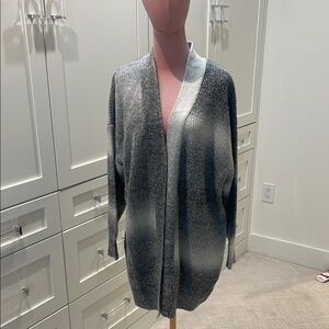 Lulu's Gray Cardigan Sweater Open Front Long